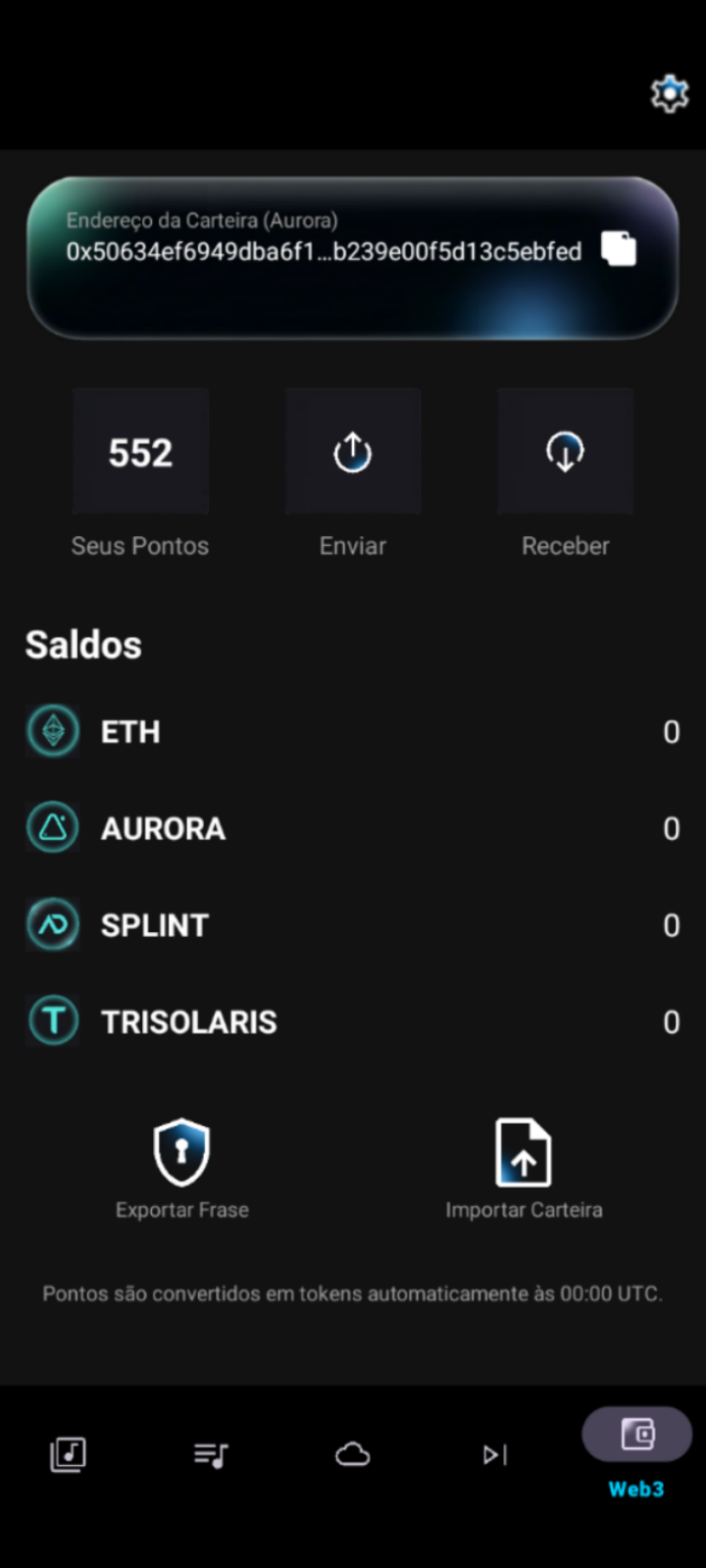 Wallet / Token screen